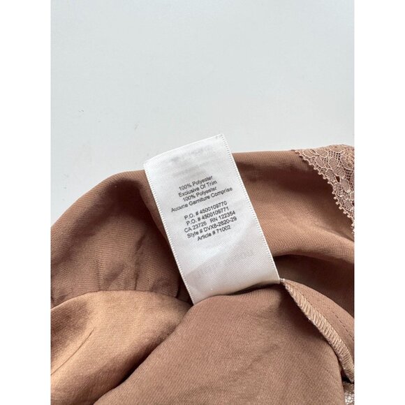 Aritzia LITTLE MOON Sedum Brown Satin Cropped Peplum Camisole Tank Top, Size S - Picture 9 of 15